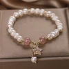Pulsera de perlas de agua dulce natural sentido superior moda ligera extravagancia fresa cristal estrella temperamento string de mano estudiante mejor amigo decoración de la mano Item Picture